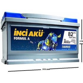 İnci Formül A Taurus 12 V 82 Ah 740 A EN Akü