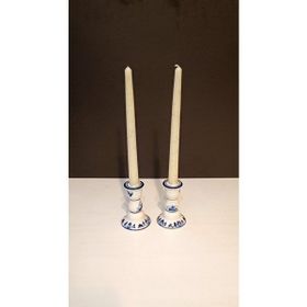 İnci Mum İkili Yaldızlı Şamdan 2x25 cm Krem Mum