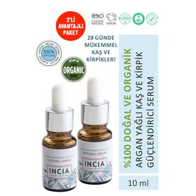 Incia %100 2x10 ml det Doğal Kaş ve Kirpik Güçlendirici Serum Bitkisel Yoğunlaştırıcı Yoğun Bakım Yağı