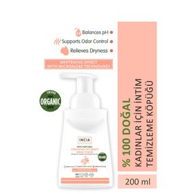 Incia %100 Doğal PH 3.8 Beyazlatma Etkili ve Koku Önleyici Vegan 200 ml Intim Yıkama Köpüğü