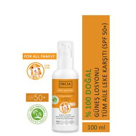 Incia 100 ml 50 SPF Tüm Aile için Doğal Güneş Losyonu