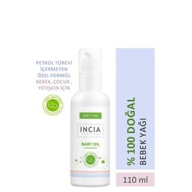 Incia 110 ml Parafinsiz Bitkisel Vegan Organik Jojoba Bebek Bakım ve Masaj Yağı
