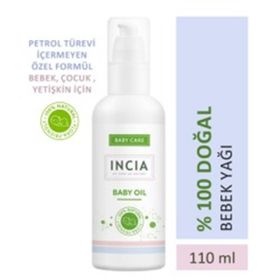 Incia 110 ml Parafinsiz Bitkisel Vegan Organik Jojoba Bebek Bakım ve Masaj Yağı