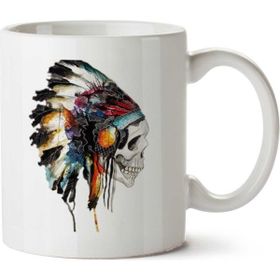 Indian Skull Kızıldereli Baskılı Kupa Bardak