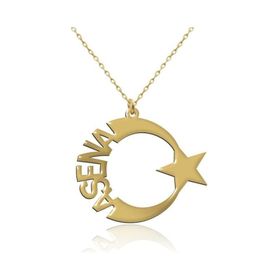 İNDİGO TAKI İsimli Ay Yıldız Gümüş Kolye