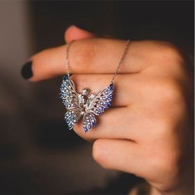 İNDİGO TAKI Kelebeğin Rüyası Aqua Geçişli Gümüş Kolye