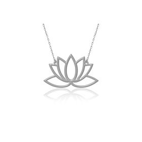 İNDİGO TAKI Sade Lotus Çiçeği Gümüş Kolye