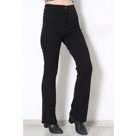 İndirimefsane 2214.1719. Siyah Çımalı Palazzo Pantolon