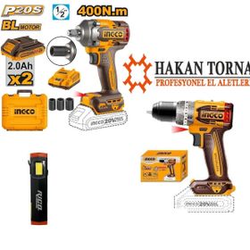 İngco 1/2 Şarjlı Somun Sökme 400NM ve Şarjlı Matkap