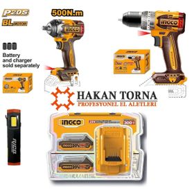 İngco 1/2 Şarjlı Somun Sökme 500NM ve Şarjlı Matkap