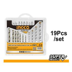 İngco AKSDB1901 19 Pcs Matkap Ucu ve Vida Seti