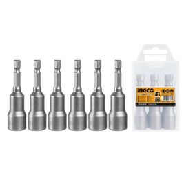 İngco ING-AMN65061 6-12 mm Endüstriyel 6'lı Manyetik Somun Adaptörü Seti