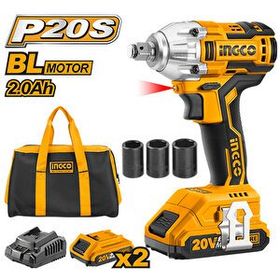 İngco ING-CIWLI2001 20V 2x2 Ah Li-ion 1/2 inç Kömürsüz Akülü Somun Sıkma Makinesi