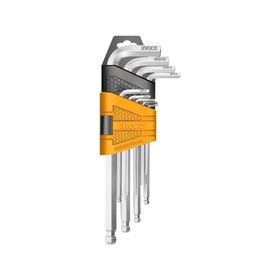 İngco ING-HHK12091 1.5-10 mm Endüstriyel 9'lu Uzun Top Başlı Alyan Anahtar Seti