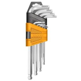 İngco ING-HHK12092 1.5-10 mm Endüstriyel 9'lu Ekstra Uzun Top Başlı Alyan Anahtar Seti