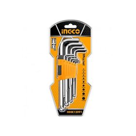 İngco ING-HHK12092 1.5-10 mm Endüstriyel 9'lu Ekstra Uzun Top Başlı Alyan Anahtar Seti