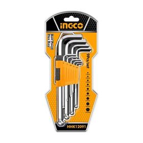 İngco ING-HHK12092 1.5-10 mm Endüstriyel 9'lu Ekstra Uzun Top Başlı Alyan Anahtar Seti