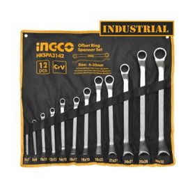 İngco ING-HKSPA3142 6-32 mm Endüstriyel 12'li Yıldız İki Ağız Anahtar Seti