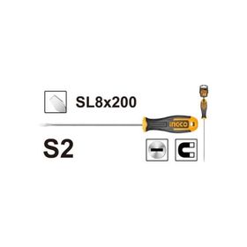 İngco ING-HS688200 Endüstriyel Mıknatıslı Düz 8 mm Tornavida