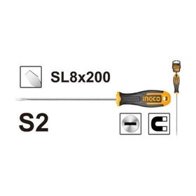 İngco ING-HS688200 Endüstriyel Mıknatıslı Düz 8 mm Tornavida