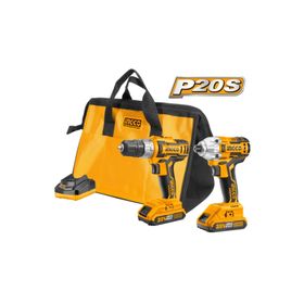 İngco INGCO-CKLI2006 2'li Set Şarjlı Matkap + Vidalama Kömürsüz Motor