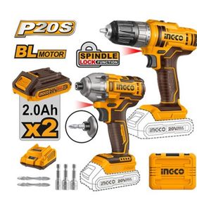 İngco Li-ion Akülü 20V 2.0Ah 2'li Kombo Set Matkap ve Vidalama Makinesi