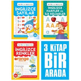 İngilizce Harfler Sayılar ve Renkler Seti-3 Kitap Takım-Kolektif