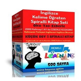 İngilizce Kelime Öğreten Kitap Seti Küçük Boy 5 Spiralli Kitap Enine Boyuna Eğitim
