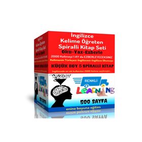 İngilizce Kelime Öğreten Kitap Seti Küçük Boy 5 Spiralli Kitap Enine Boyuna Eğitim