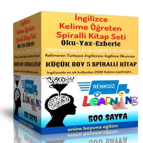 İngilizce Kelime Öğreten Kitap Seti Küçük Boy 5 Spiralli Kitap Enine Boyuna Eğitim
