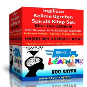 İngilizce Kelime Öğreten Kitap Seti Küçük Boy 5 Spiralli Kitap Enine Boyuna Eğitim