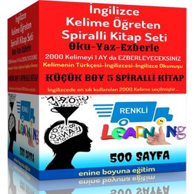 İngilizce Kelime Öğreten Kitap Seti Küçük Boy 5 Spiralli Kitap Enine Boyuna Eğitim