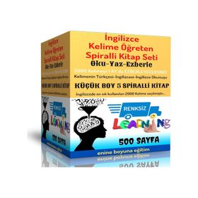 İngilizce Kelime Öğreten Kitap Seti Küçük Boy 5 Spiralli Kitap Enine Boyuna Eğitim