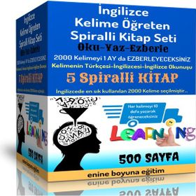 İngilizce Kelime Öğreten Spiralli Kitap Seti 5 Süper Kitap Enine Boyuna Eğitim