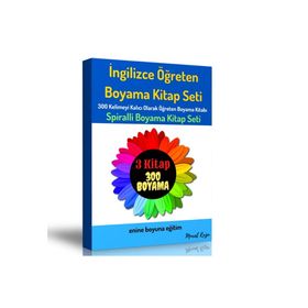 İngilizce Öğreten Boyama Kitap Seti 3 Spiralli Kitap Enine Boyuna Eğitim