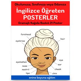 İngilizce Öğreten Posterler 21 Büyük Boy Poster Enine Boyuna Eğitim