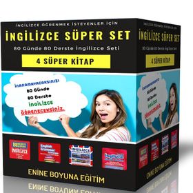 İngilizce Süper Set - 80 Günde 80 Derste İngilizce Seti 4 Kitap Enine Boyuna Eğitim