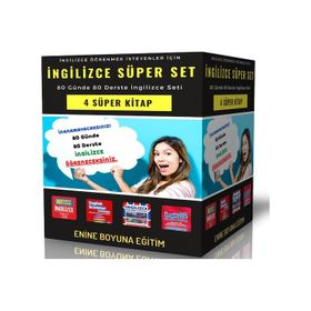 İngilizce Süper Set - 80 Günde 80 Derste İngilizce Seti 4 Kitap Enine Boyuna Eğitim