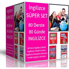 İngilizce Süper Set - 80 Günde 80 Derste İngilizce Seti 4 Kitap Enine Boyuna Eğitim
