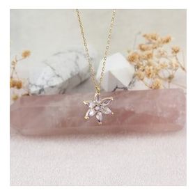 Inlove 925 Ayar Gümüş Lila Taşlı Lotus Çiçegi Kadın Kolye