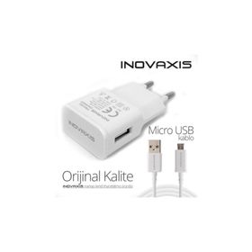 Inovaxis Huawei G7 Plus Beyaz 2A INV-700 Micro Usb Data Kablosu Şarj Cihazı