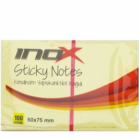 İnox 2359 50x75 mm 100 Yaprak Sarı Not Kağıdı