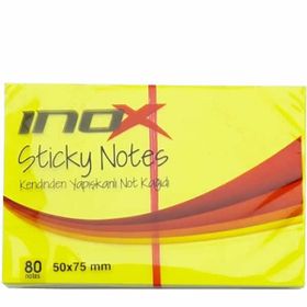 İnox 2366 50x75 mm 80 Yaprak Fosforlu Sarı Not Kağıdı