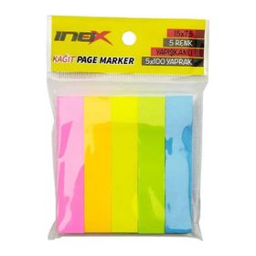 İnox 4662 15x75 mm 100 Sayfa 5 Renk Yapışkanlı Page Marker Not Kağıdı