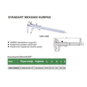 Insize 1205-1502S Mekanik Kumpas Standart Model