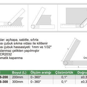Insize 2176-300 Dijital Açı Ölçer
