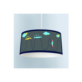 İnstababyrooms Beyaz Arabalar Desenli Çocuk Odası Dijital Baskılı Sarkıt Avize