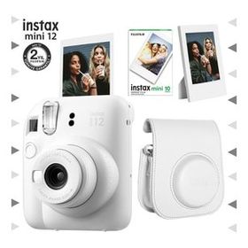 Instax Mini 12 Beyaz 10'lu Film Çerçeve Deri Kılıf ve Fotoğraf Makinesi Seti