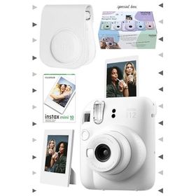 Instax Mini 12 Beyaz 10'lu Film Çerçeve Deri Kılıf ve Fotoğraf Makinesi Seti