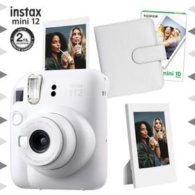 Instax Mini 12 Beyaz 10'lu Film Çerçeve Kare Albüm ve Fotoğraf Makinesi Seti